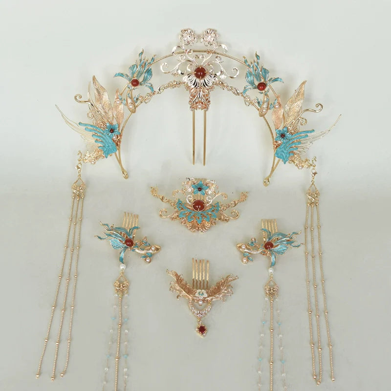 Hanfu Hair Accessories Set: Phoenix Carp