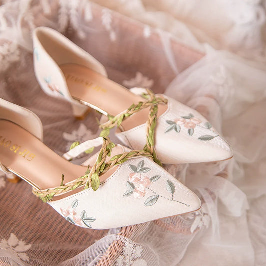 Addison - Flower Vines Qipao Heels