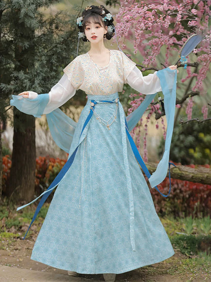 Mirror Flower Ballad 镜花谣 - Tang Dynasty Style Round Collar Qiyao Ruqun