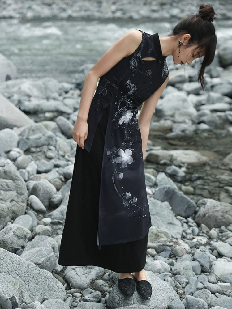 New Chinese Style Stand-Up Collar Cheongsam Dress