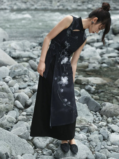 New Chinese Style Stand-Up Collar Cheongsam Dress