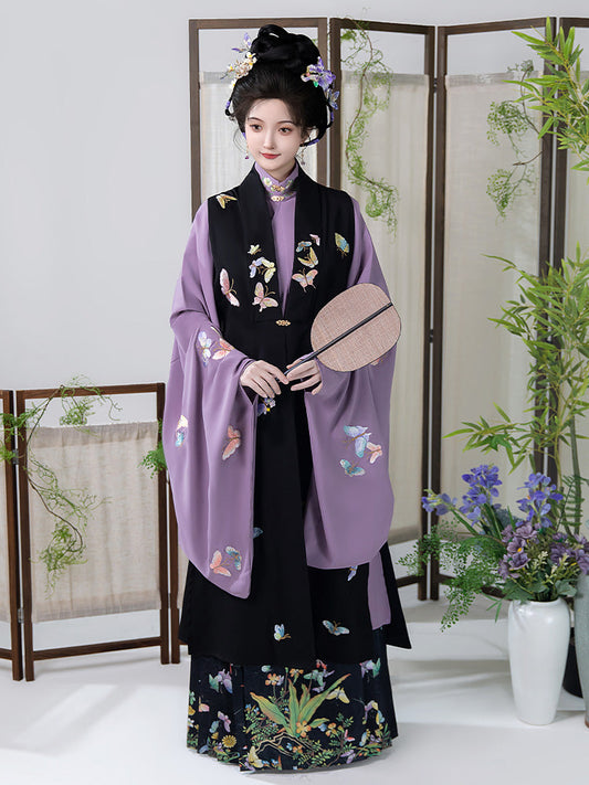 Mysteries of Butterflies - Bijia & Mamianqun Ming Dynasty Hanfu Set