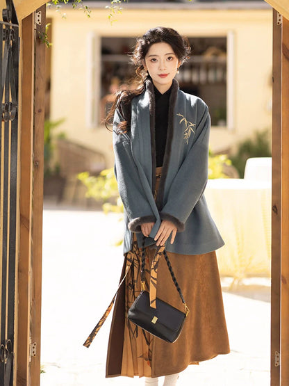 Song Dynasty Modern Hanfu, New Chinese Style, Blueberry Cocoa (Preorder)