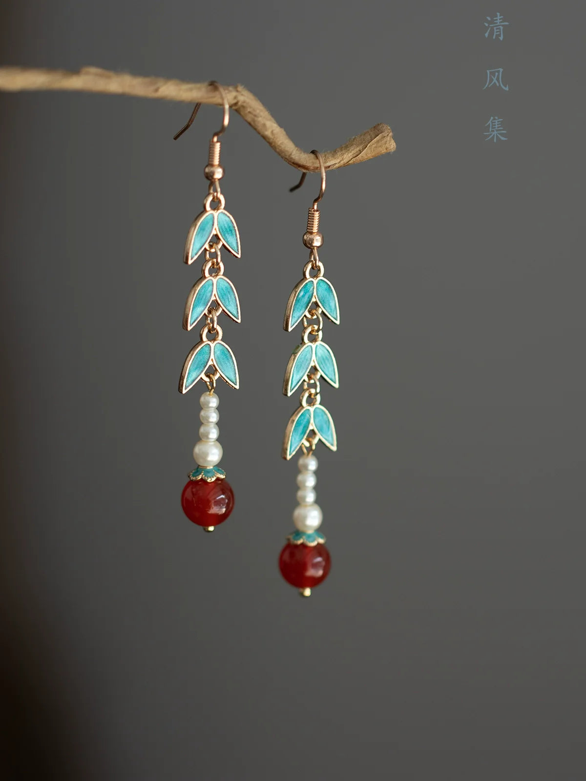 Bamboo Leaf Chinese Style Earrings