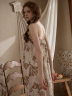 Woodland Toile Print Nightgown & Robe Set