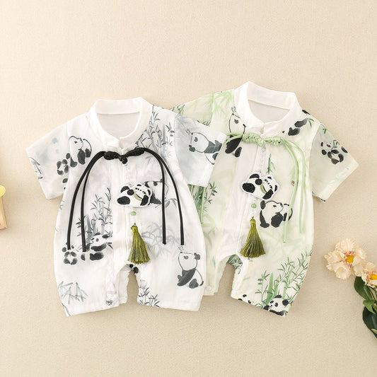 Climbing Panda - Chinese Style Baby Onesies