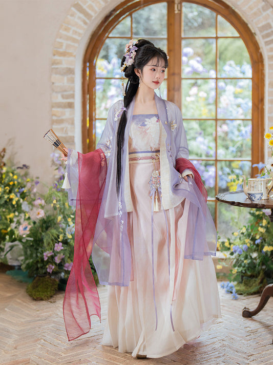 Zi Xun 紫薰 - Fairy Spring and Summer Daily Song Dynasty Style Qiyao Ruqun Hanfu (Preorder)