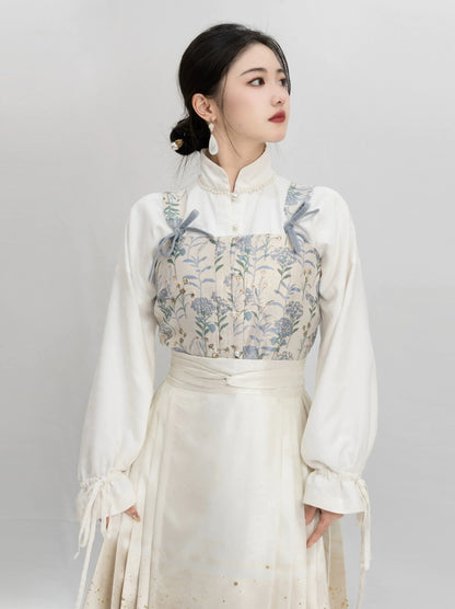 Ming Dynasty x Hanfu Bustier: Hydrangea 绣球