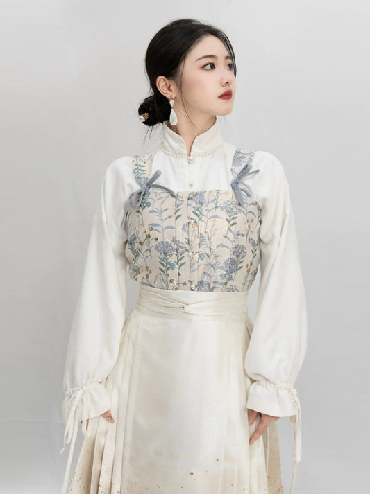 Ming Dynasty x Hanfu Bustier: Hydrangea 绣球