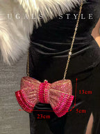 Rhinestone 3D Bow Sparkling Evening Clutch Bag