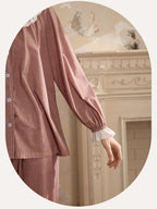 Vintage Rose Lace Collar Pajama Set