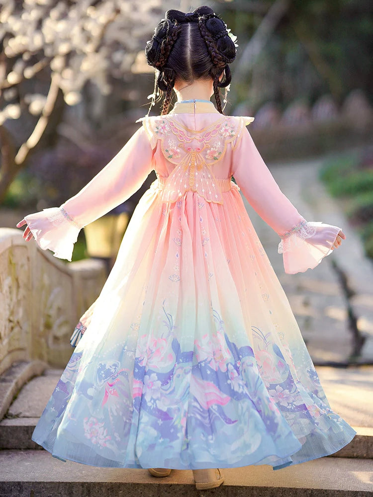 Whale - Tang Dynasty Hanfu Dress for Girls