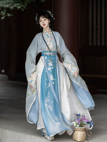 Nian Fanchen 念凡尘 - Wei Jin Style Cross Collar Qiyao Ruqun