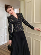 Black Vintage Floral Blouse