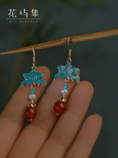 Royal Lotus Chinese Style Earrings