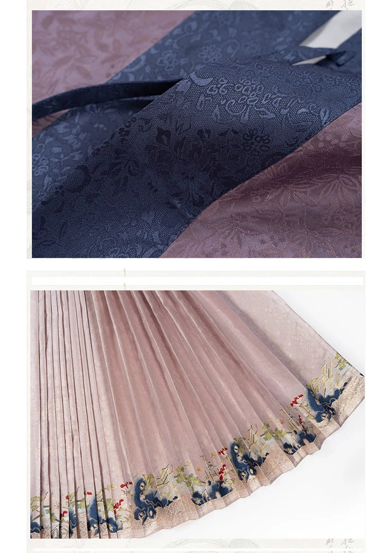 Song Dynasty Silk Hanfu, Mamianqun, Winter Fox 柔嘉 (Preorder)