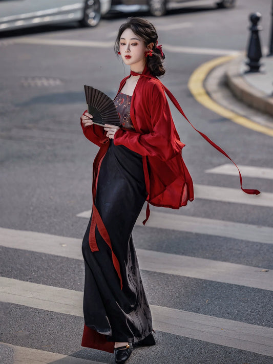 Rose Whisper 玫瑰夜语 - Modern Song Dynasty Hanfu Outfit (Preorder)