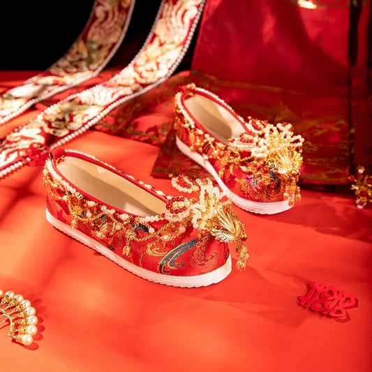 Fragrant Flowers - Embroidered Hanfu Bridal Shoes