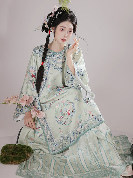 Mint Brocade - Late Qing Dynasty Han Lady Outfit