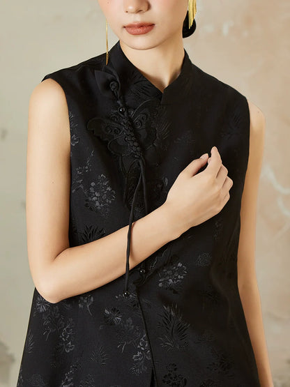 Onyx - New Chinese Style Jacquard Women Vest