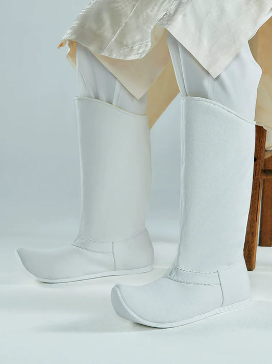 Plain White - Chinese Style Hanfu Boots for Men & Women