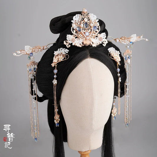 Long Tassel Hair Pin: Tears of Sapphire