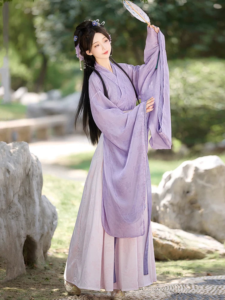 Lilac - Wei Jin Fairy Style Qiyao Ruqun