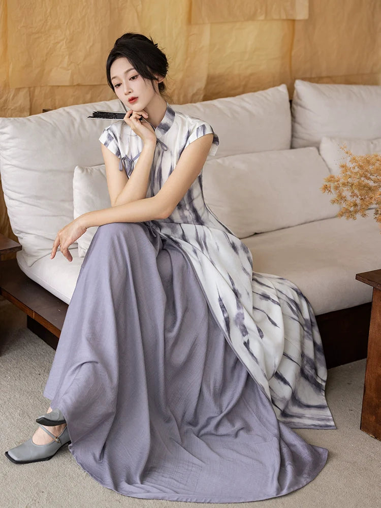 Modern Hanfu x Cheongsam: Misty Clouds 云烟 (Preorder)
