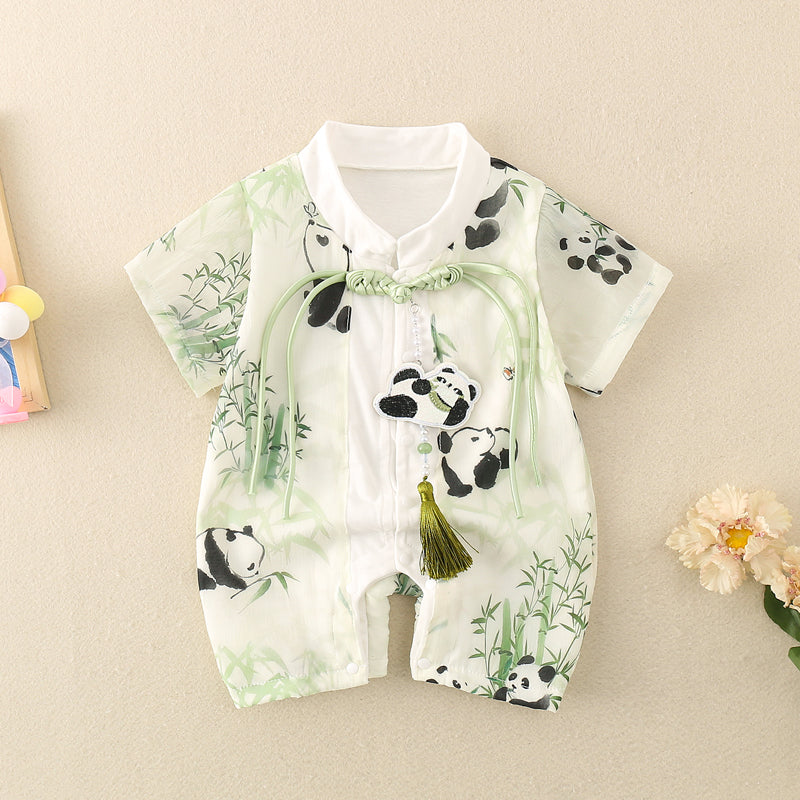 Climbing Panda - Chinese Style Baby Onesies
