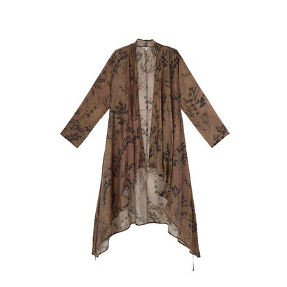 New Chinese Style Breathable Cardigan - Retro Coffee