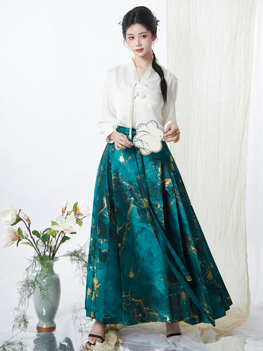 Quicksilver Sand 流银之砂 - Plus Size Hanfu Ming Dynasty Mamianqun