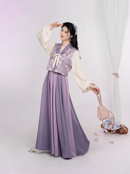 Taro Milk Tea 芋泥奶茶 - New Chinese Style Tang Dynasty Beizi Hanfu (Preorder)