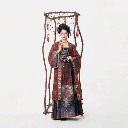 Shen Wu 神傩 - Modern Ming Dynasty Weaving Gold Mamianqun Outfit (Preorder)