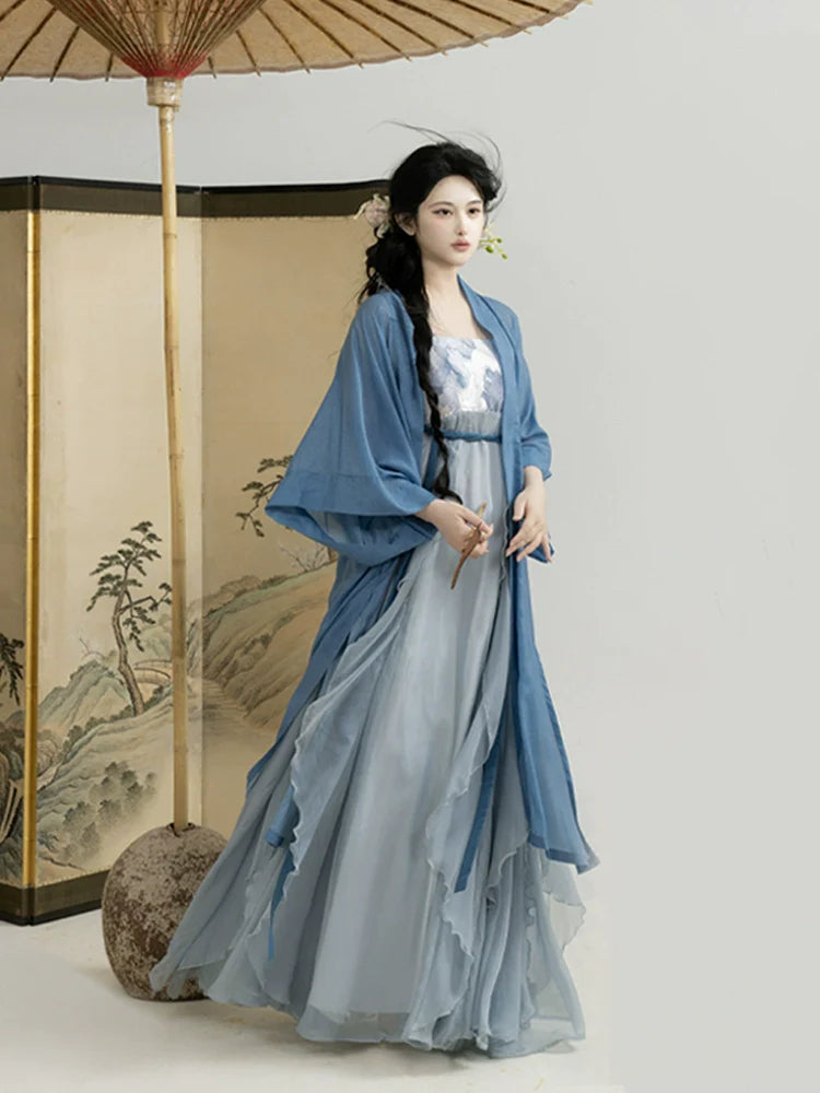Blue Kite - Song Dynasty New Chinese Style Hanfu Dress