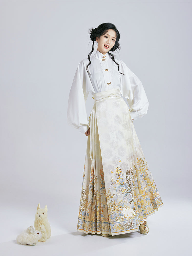 Zhiqiu 知秋 - Robe & Mamianqun Ming Dynasty Hanfu Set
