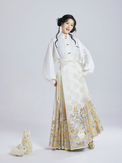 Zhiqiu 知秋 - Robe & Mamianqun Ming Dynasty Hanfu Set