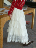 Enchanted Lace Tiered Maxi Skirt