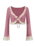 Coquette Blush Floral Lace Bow Dress