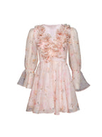 Blush Bloom Garden Ruffle Mini Dress