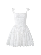 Blossom Lace Garden White Mini Dress