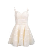 Ivory Blossom Tiered Lace Dress