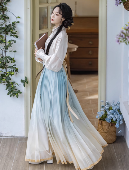 Pear Notes Modern Ming Style Mamian Skirt Hanfu