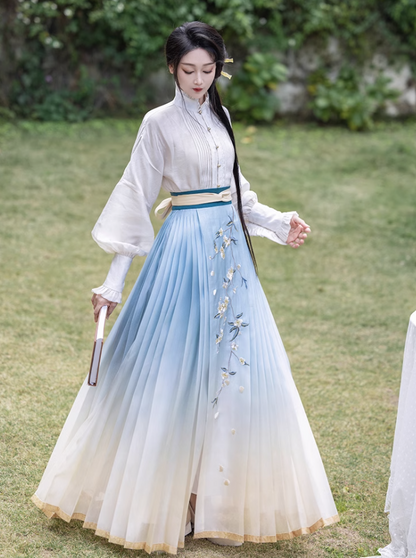 Pear Notes Modern Ming Style Mamian Skirt Hanfu