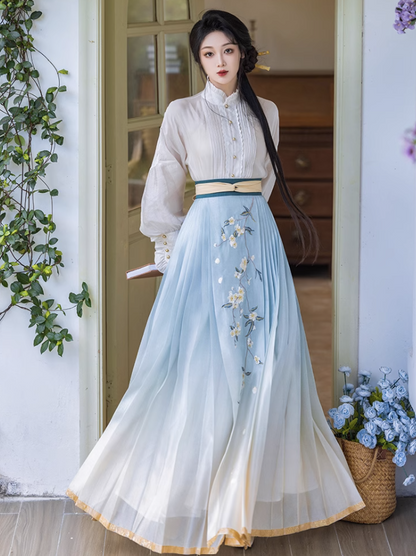 Pear Notes Modern Ming Style Mamian Skirt Hanfu
