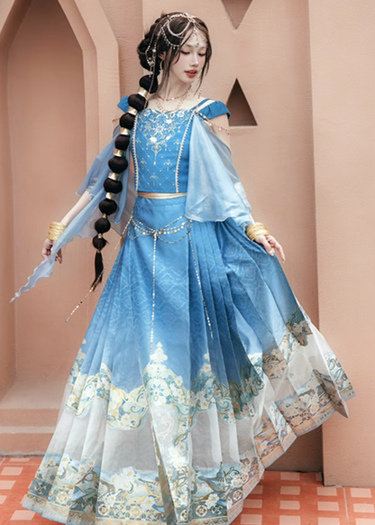 Ming Dynasty Modern Hanfu, Mamianqun, Dancing Jasmine I 舞会茉莉 (Preorder)