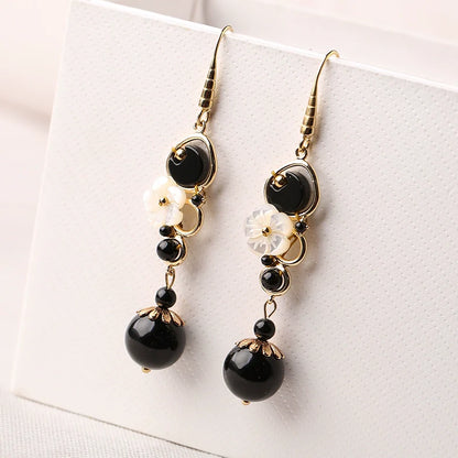 Onyx Chinese Style Earrings