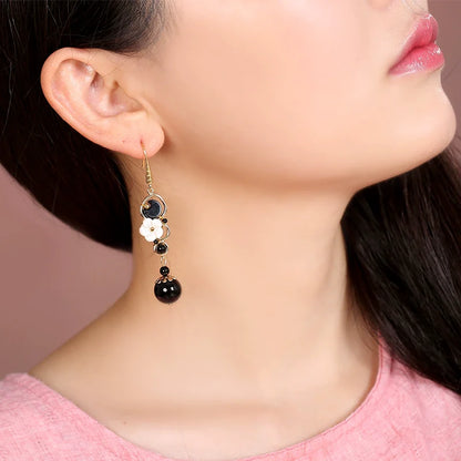 Onyx Chinese Style Earrings