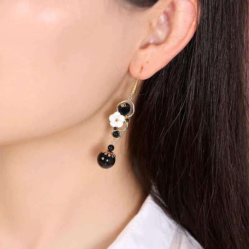 Onyx Chinese Style Earrings