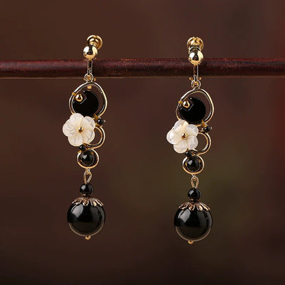 Onyx Chinese Style Earrings