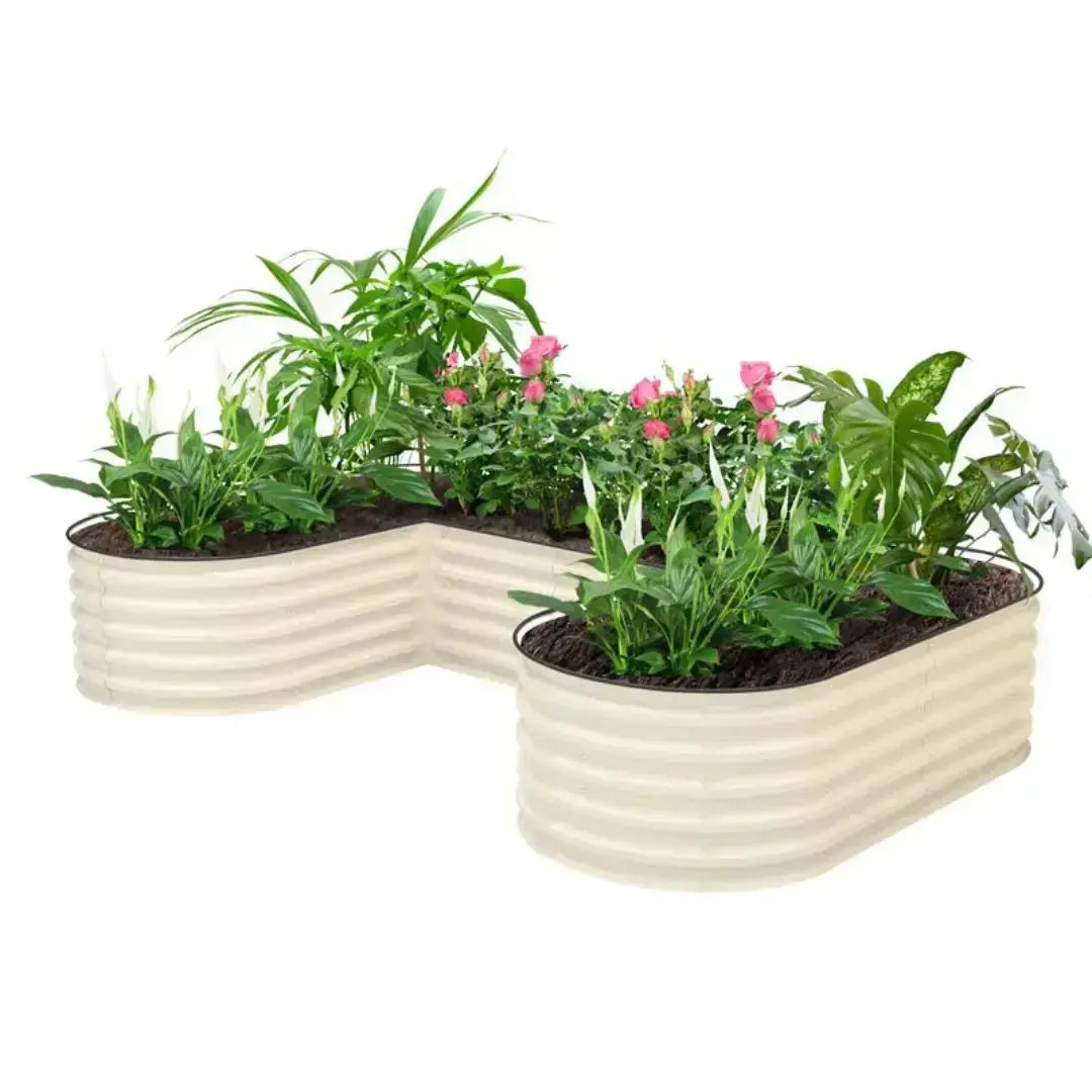 YoYoBloom 17" Tall U-Shape Standard Size Metal Raised Garden Bed| Upgrade 2.0 Knee-High Design